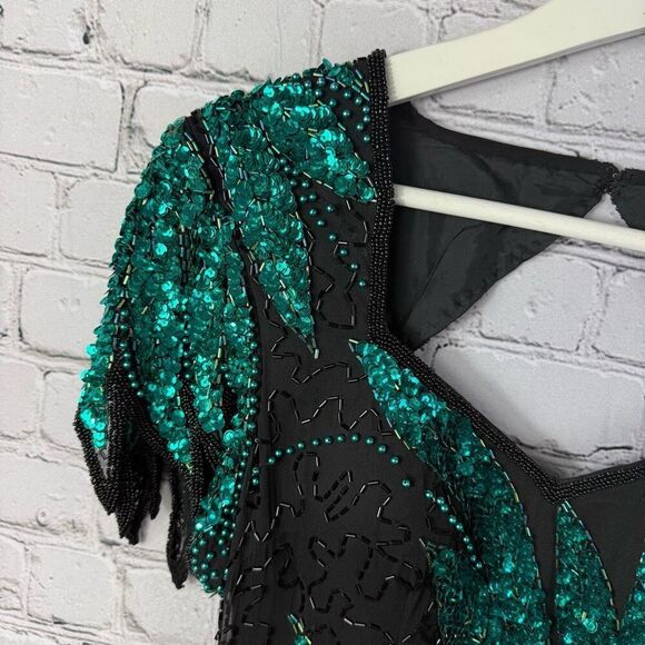 Vintage Alyce Designs Beaded Sequin Formal Gown Dress Size 8 - Picture 6 of 16